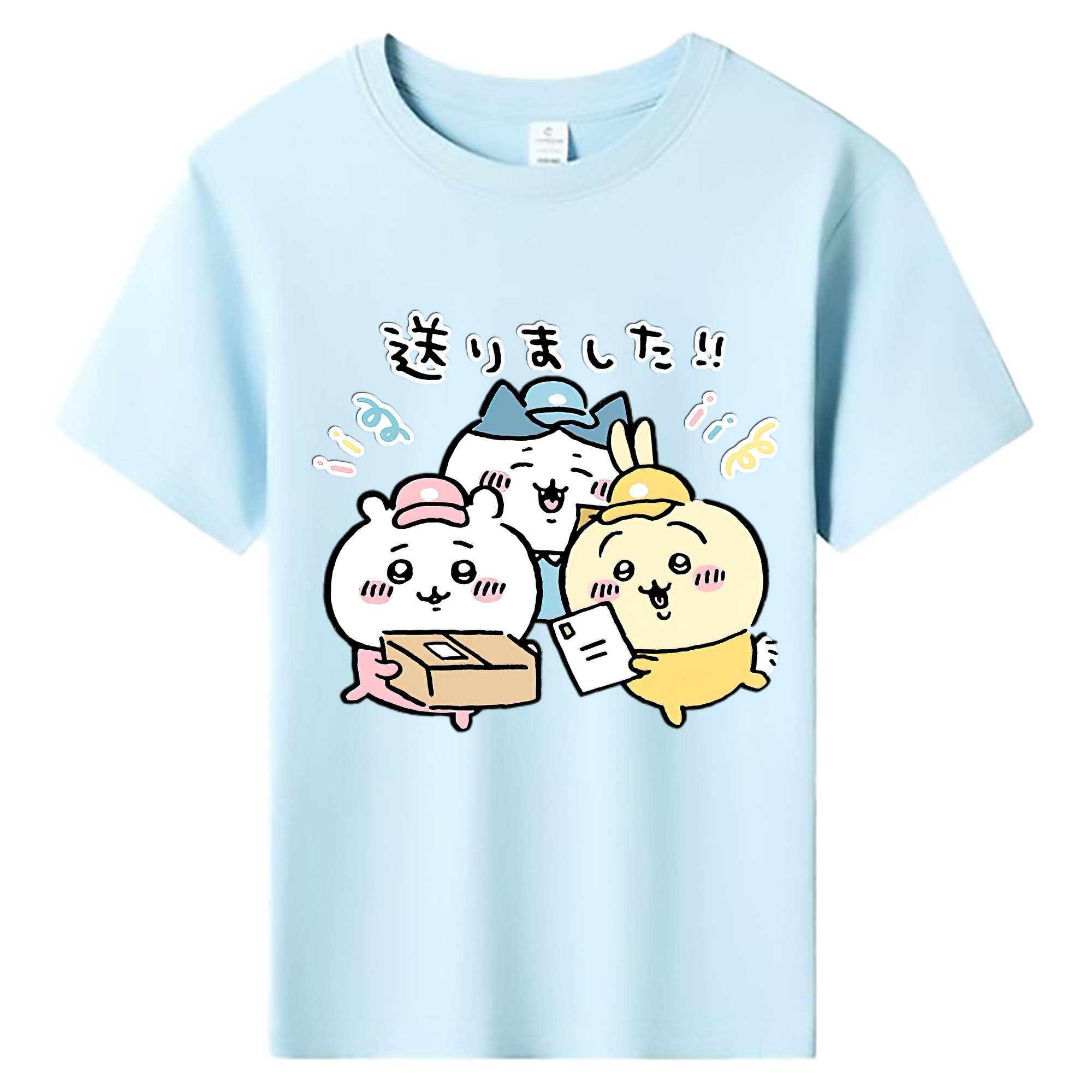 （画像用） ちいかわ ハチワレ Chii-kawa hachiware 綿100％キッズTシャツ（フロントプリント）